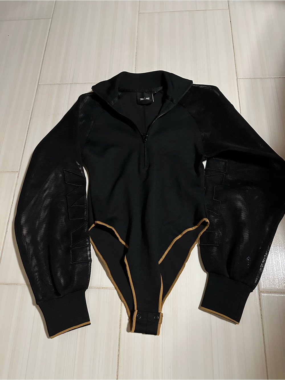 IVY PARK Black Bodysuit with Brown Trim